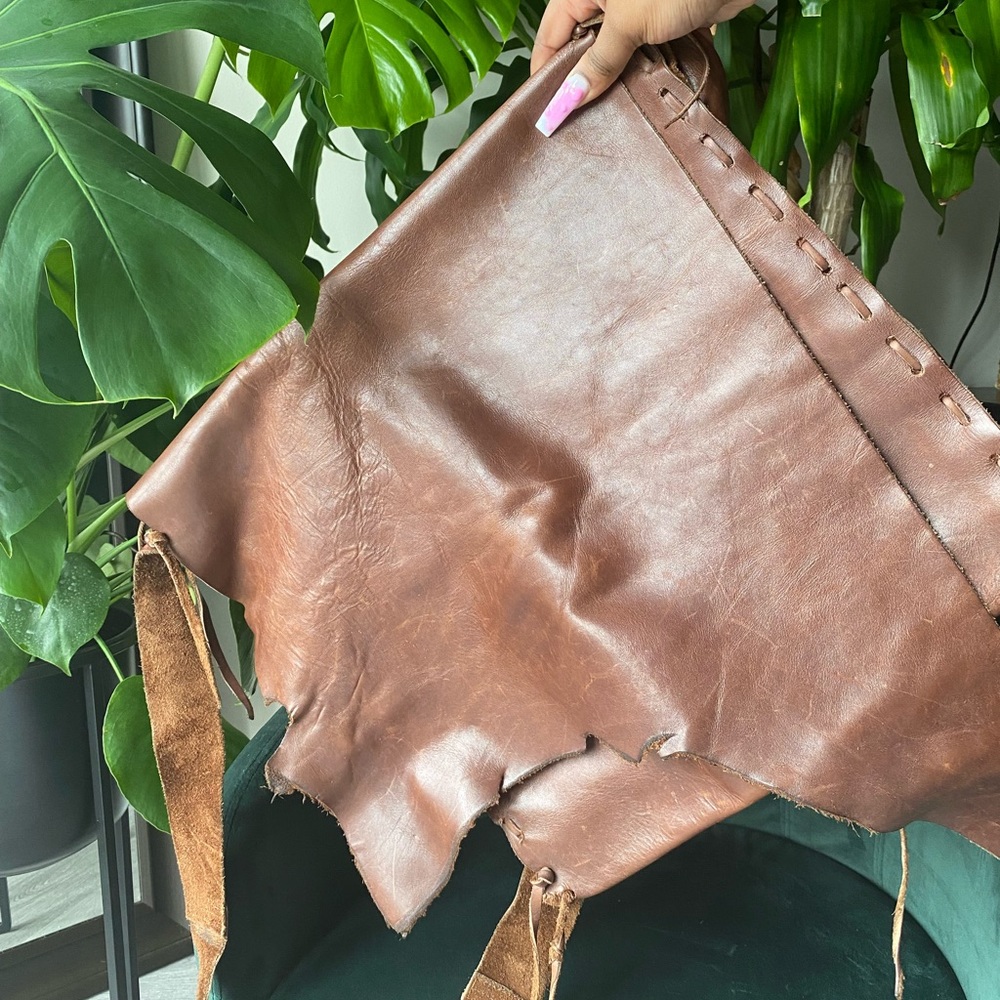 Handmade real leather satchel